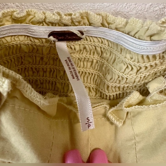 Free People Women Green Pleated Smocked Spaghetti Strap Square Neck Midi Dress - Picture 6 of 6